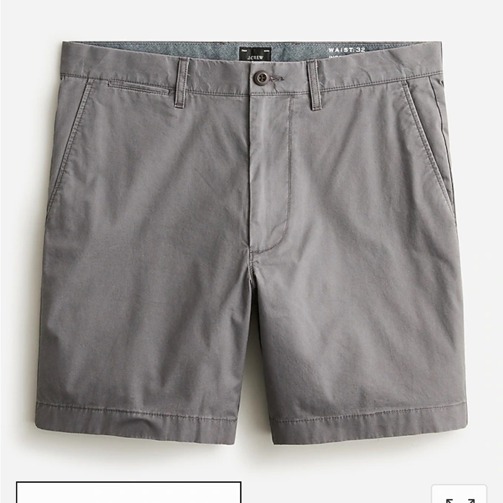 J.Crew Spokane Grey 7" stretch chino short